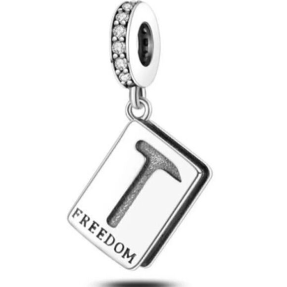 Sterling Silver Fear Keeps You Prisoner Hope Sets You Free Dangle - Picture 1 of 2